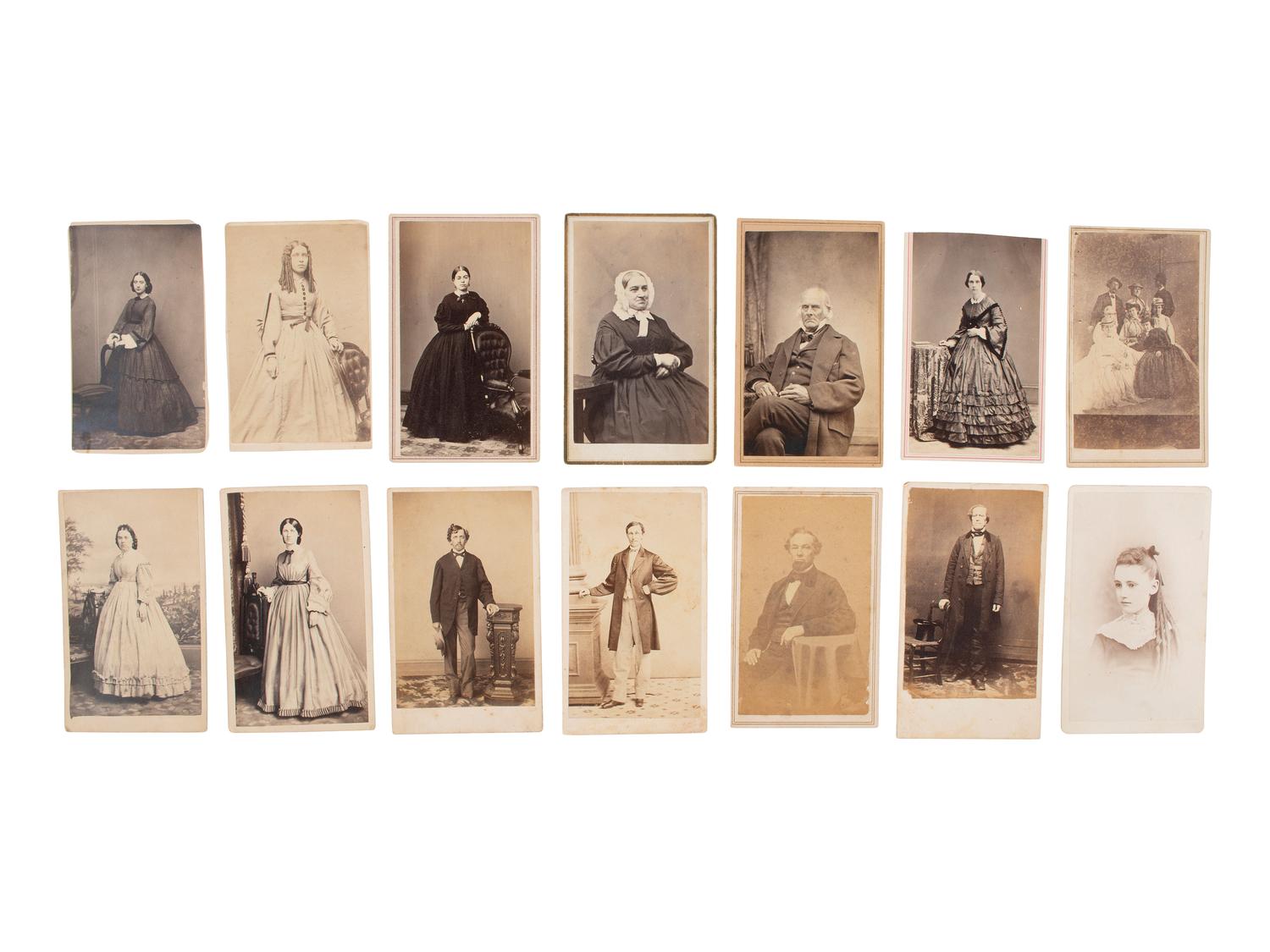 [EARLY PHOTOGRAPHY]. 50+ Civil War-period CDVs of men, women, and children.