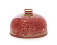 A Peachbloom Glazed Beehive-Form Porcelain Waterpot, Taibaizun Height 3 3/4 inches. — LATE 19TH CENTURY