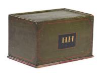 A Paint Decorated Pine Sewing Box