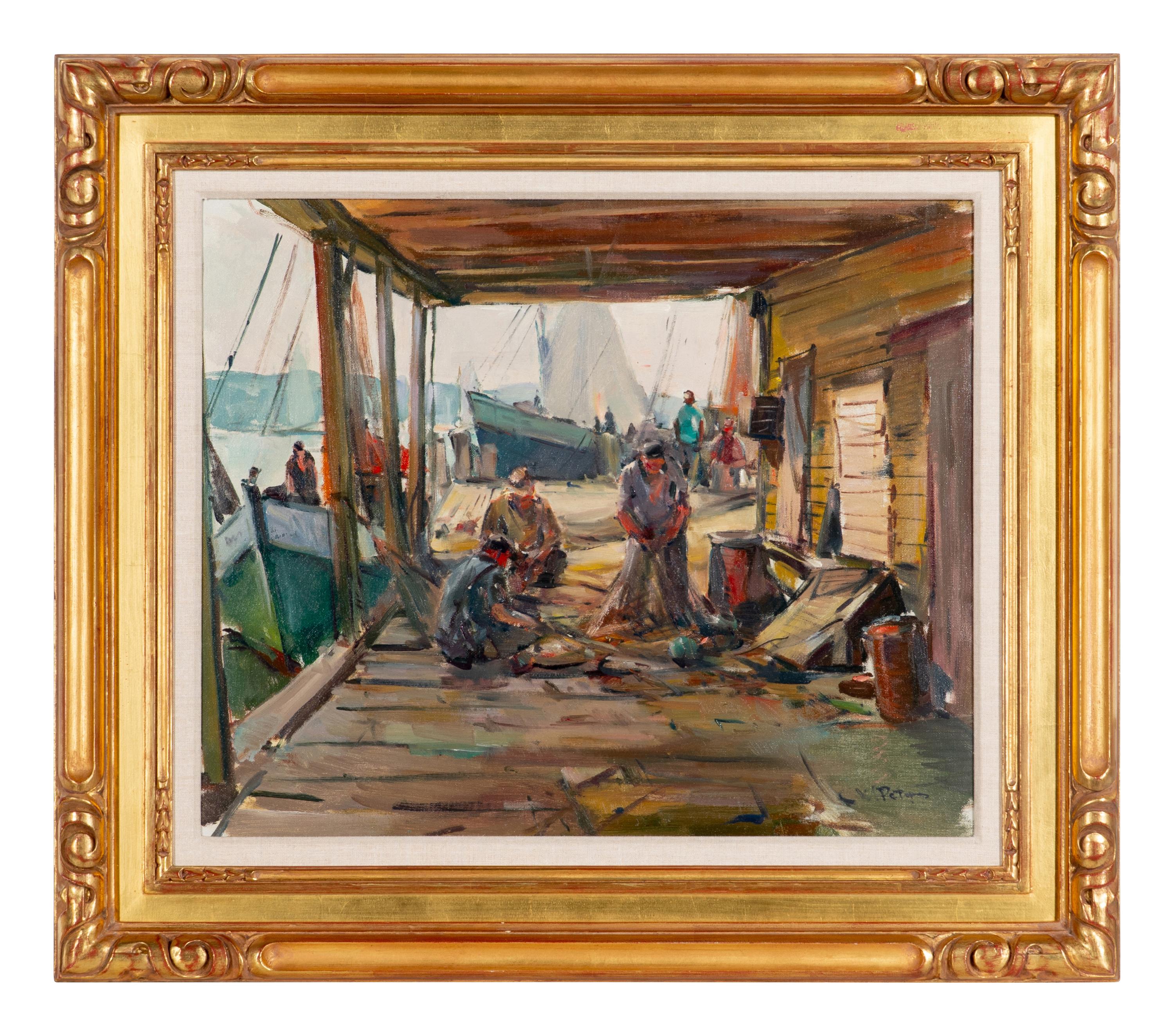 Carl William Peters (American, 1897–1980) — Mending Nets