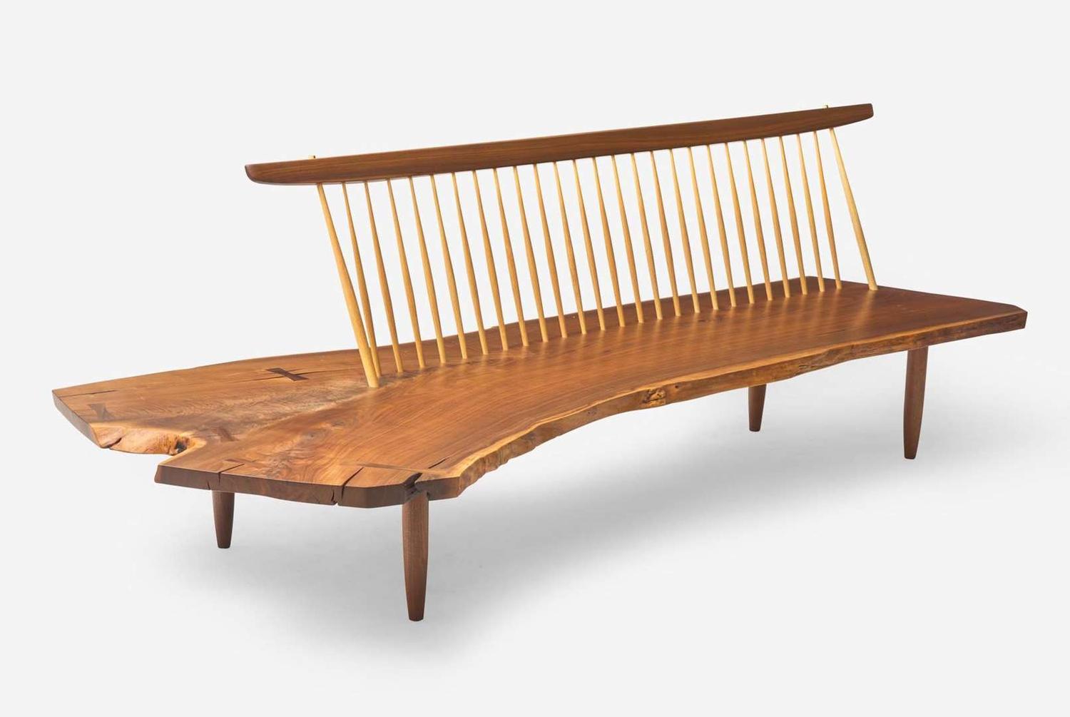 Mira Nakashima (American, b. 1942) Fine "Conoid" Bench, George Nakashima Woodworker, New Hope, Pennsylvania, 2007