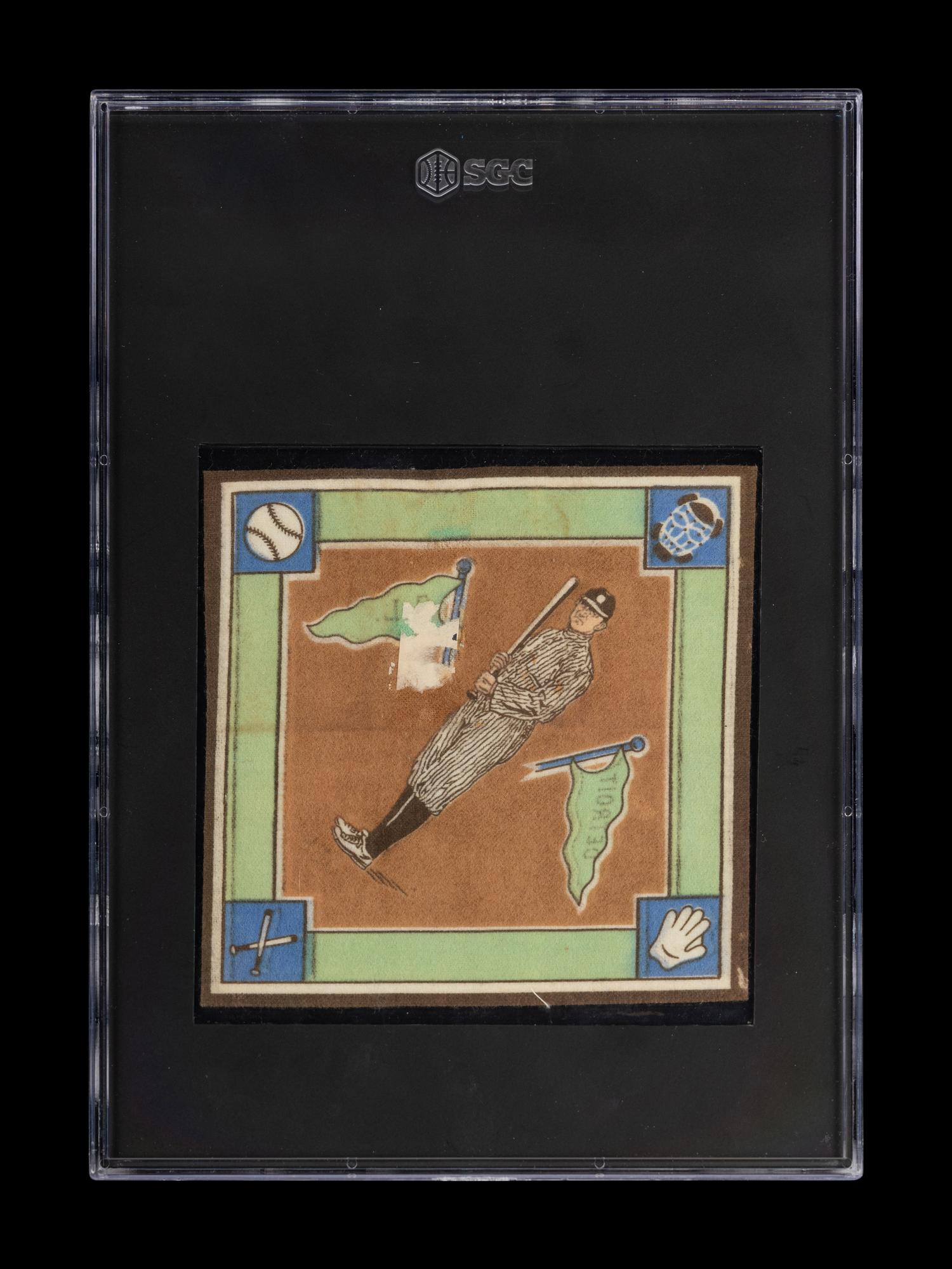 A 1914 B18 Blankets Ty Cobb Brown Infield Quilt Square (SGC Authentic)