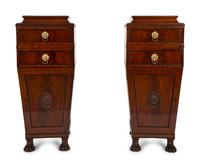 A Pair of Regency Mahogany Pedestal Cabinets