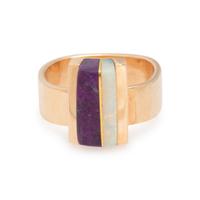 YELLOW GOLD AND MULTIGEM INLAY SET