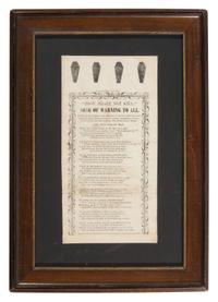 [CRIME & PUNISHMENT]. Songsheet warning against murder in reference to the execution of four men in Baltimore. 1859.