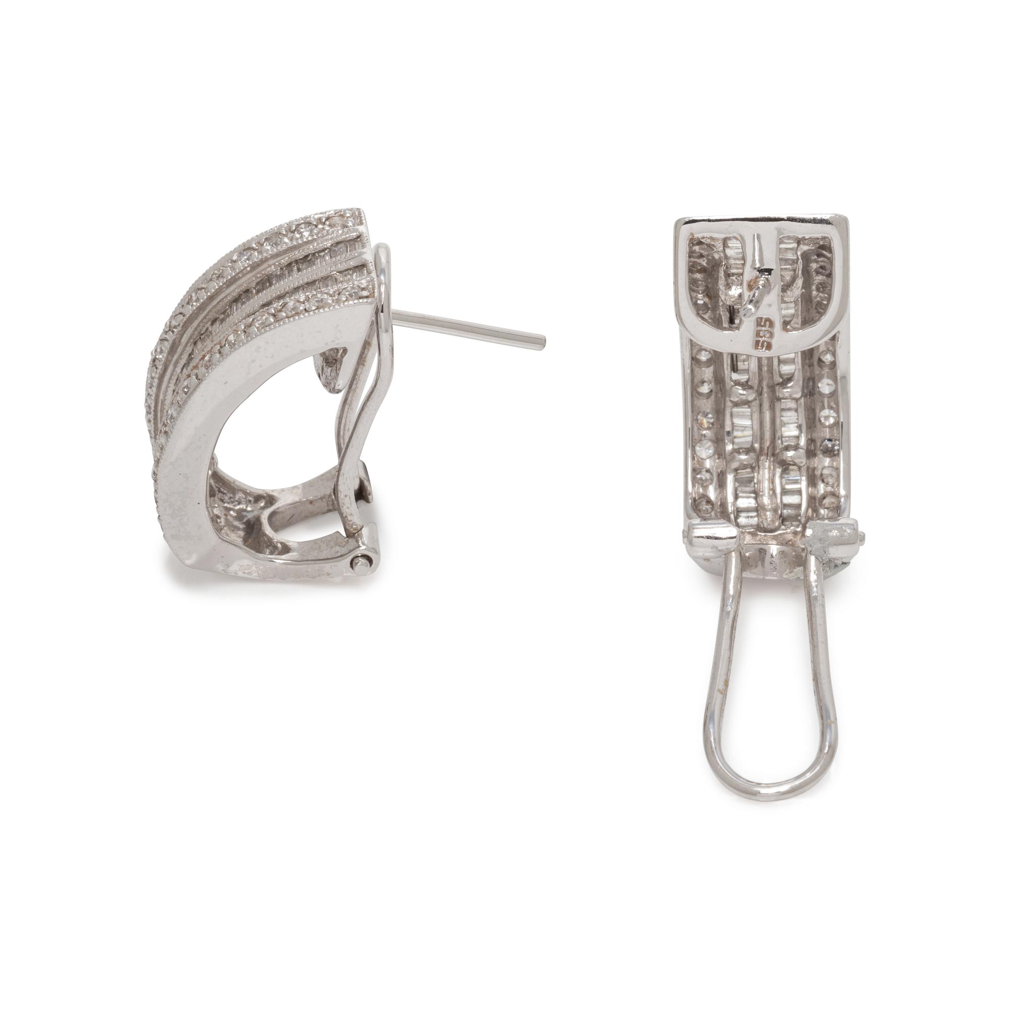 WHITE GOLD AND DIAMOND EARCLIPS