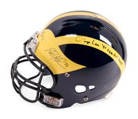A Multi Signed 1997 University of Michigan Signed Autograph Riddell Full Size Football Helmet Including Charles Woodson and Lloyd Carr (BAS Beckett Authentication Services Certified),