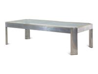 A Modernist Chrome and Brass Low Table in the Style of Willie Rizzo