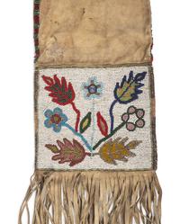 Cree Beaded Hide Tobacco Bag
