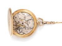 International, 14K Yellow Gold Open Face Pocket Watch with Fob Chain