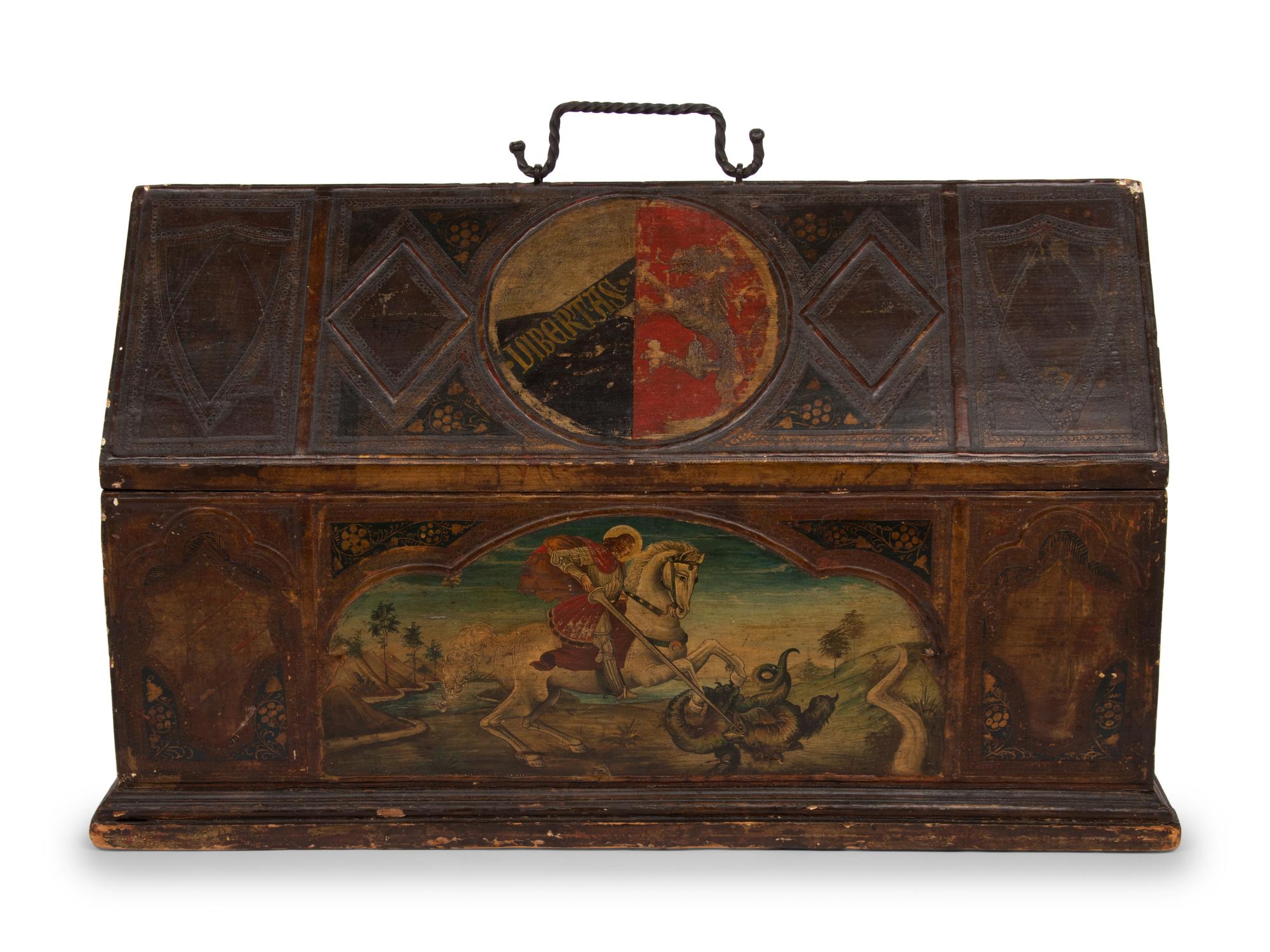 A Gothic Revival Painted Chest
