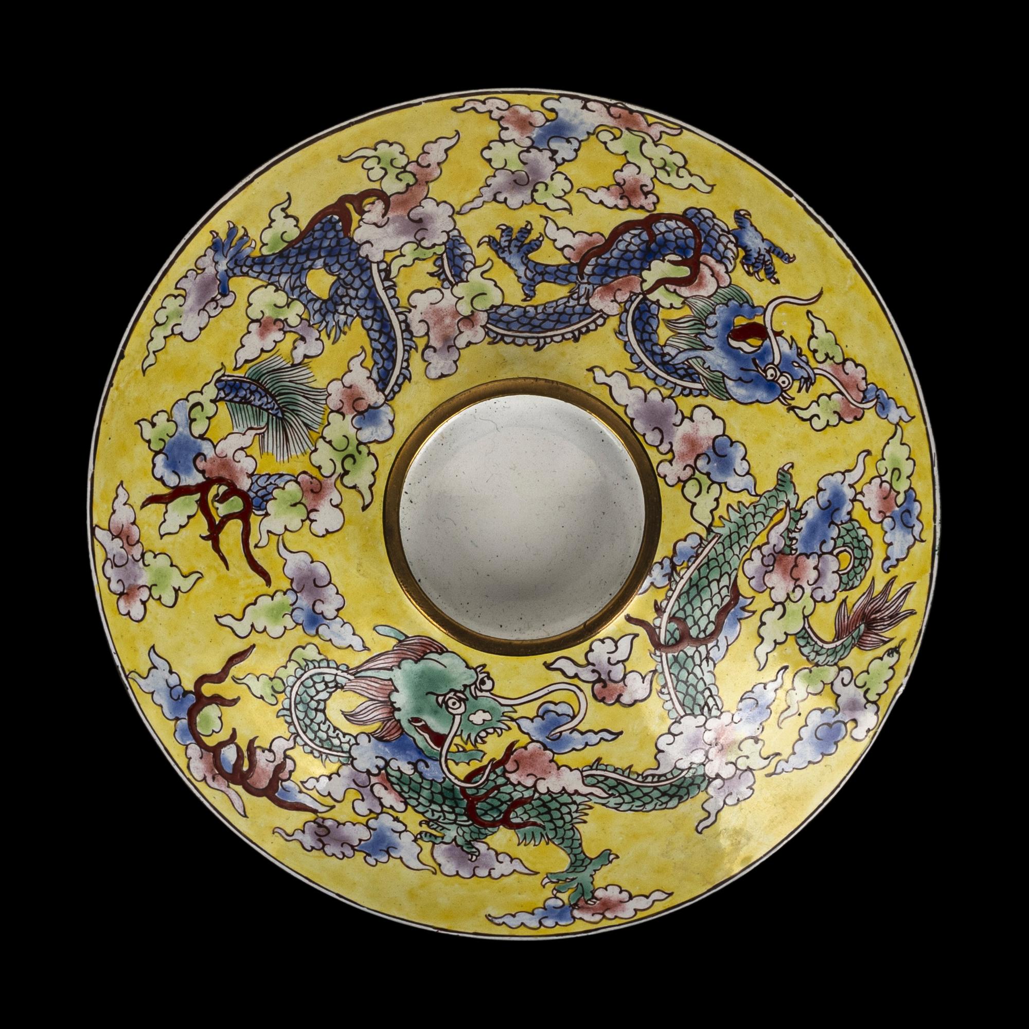 Three Chinese Canton Enamel on Copper Wares