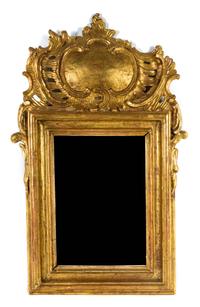 A Louis XV Style Giltwood Mirror Height 37 3/4 x width 23 1/2 inches. — 19TH CENTURY
