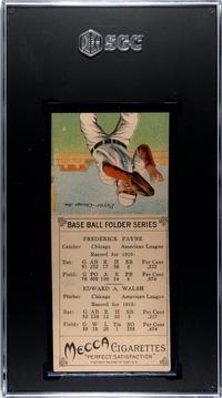 A 1911 Mecca Cigarettes T201 Ed Walsh / Fred Payne Double Folder Baseball Card (SGC 3 VG)