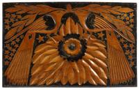 Carved and painted hardwood panel early 20th century