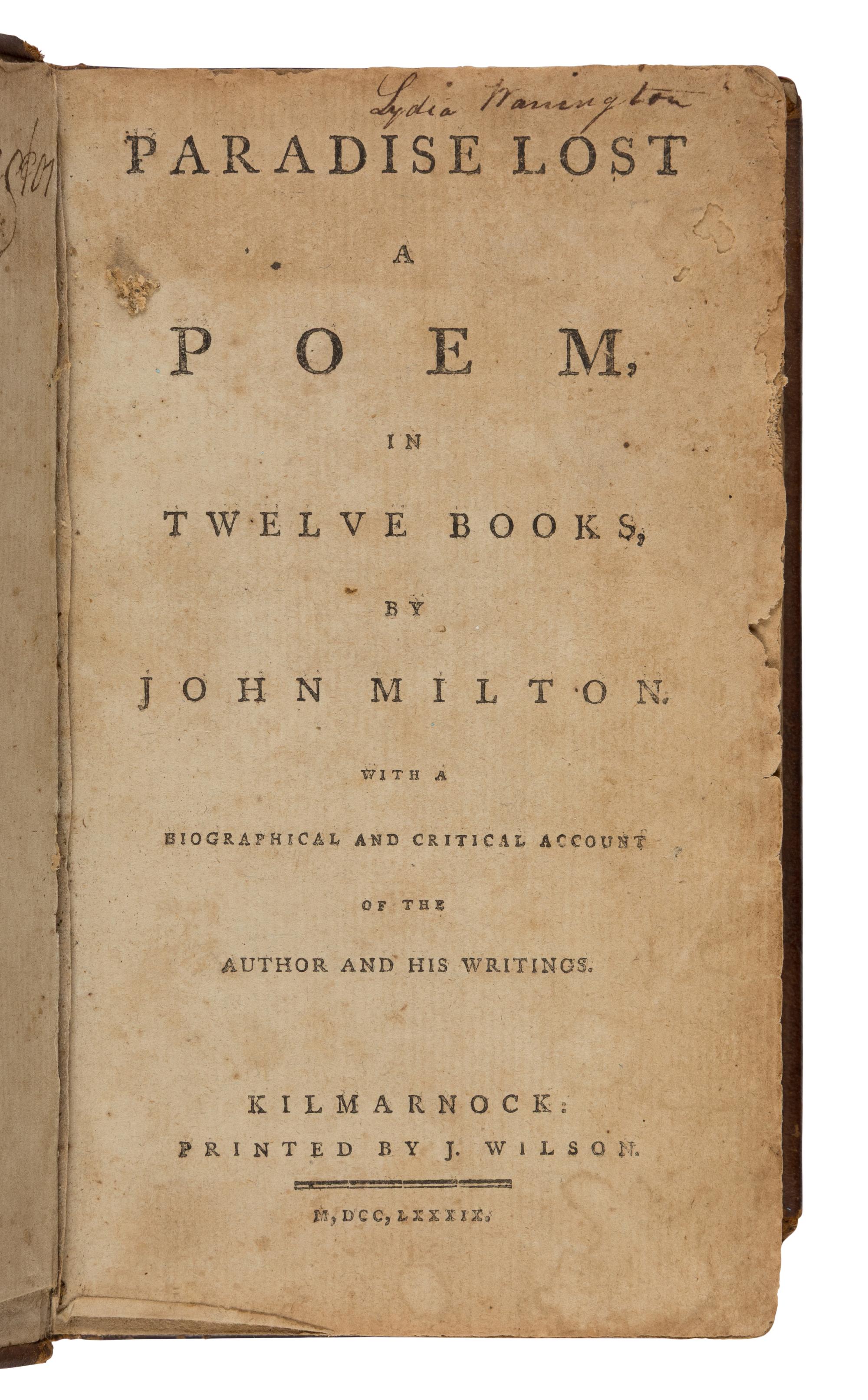 [Literature] Milton, John. Paradise Lost
