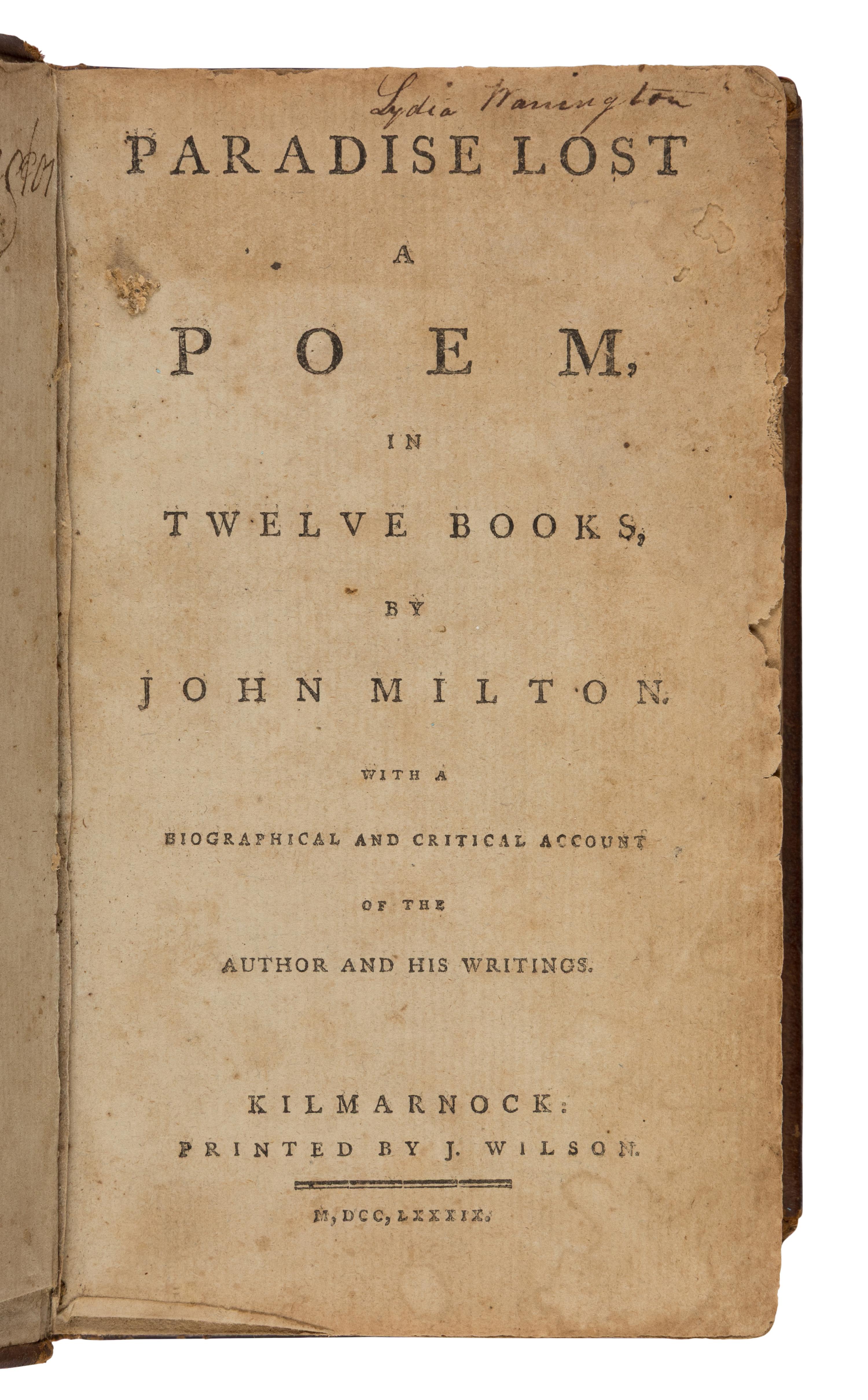 [Literature] Milton, John. Paradise Lost