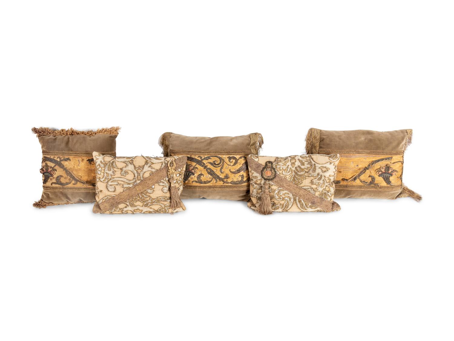 Five Embroidered Pillows