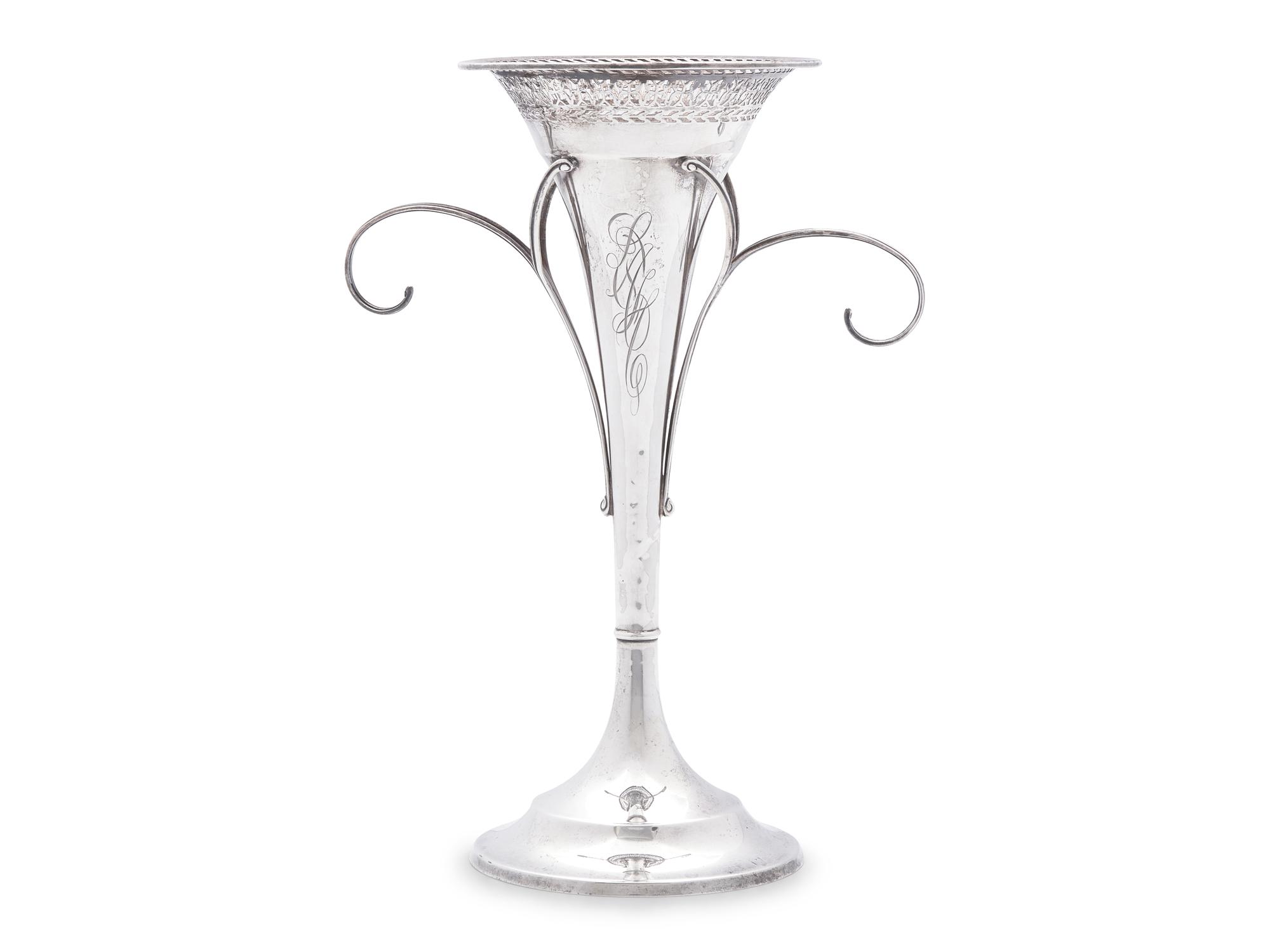 An American Silver Trumpet Vase