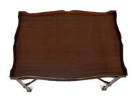 A Regency Style Mahogany Silver Table with X-Form Stretcher