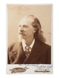 CODY, William F. "Buffalo Bill" (1846-1917). Cabinet card portrait signed ("W.F. Cody 'Buffalo Bill'") Boston: Elmer Chickering, [ca early 1890s].
