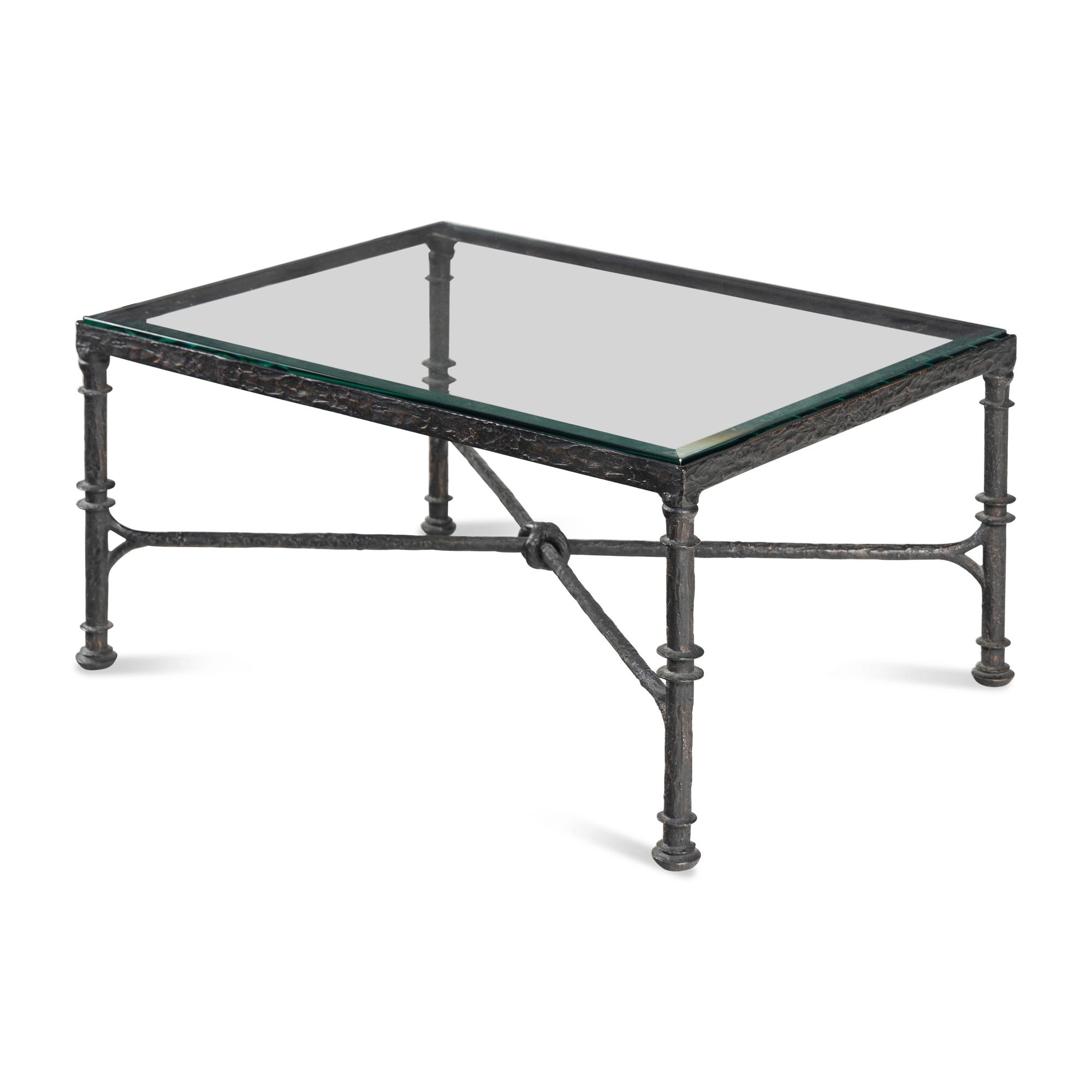 A Bronze and Glass Cocktail Table