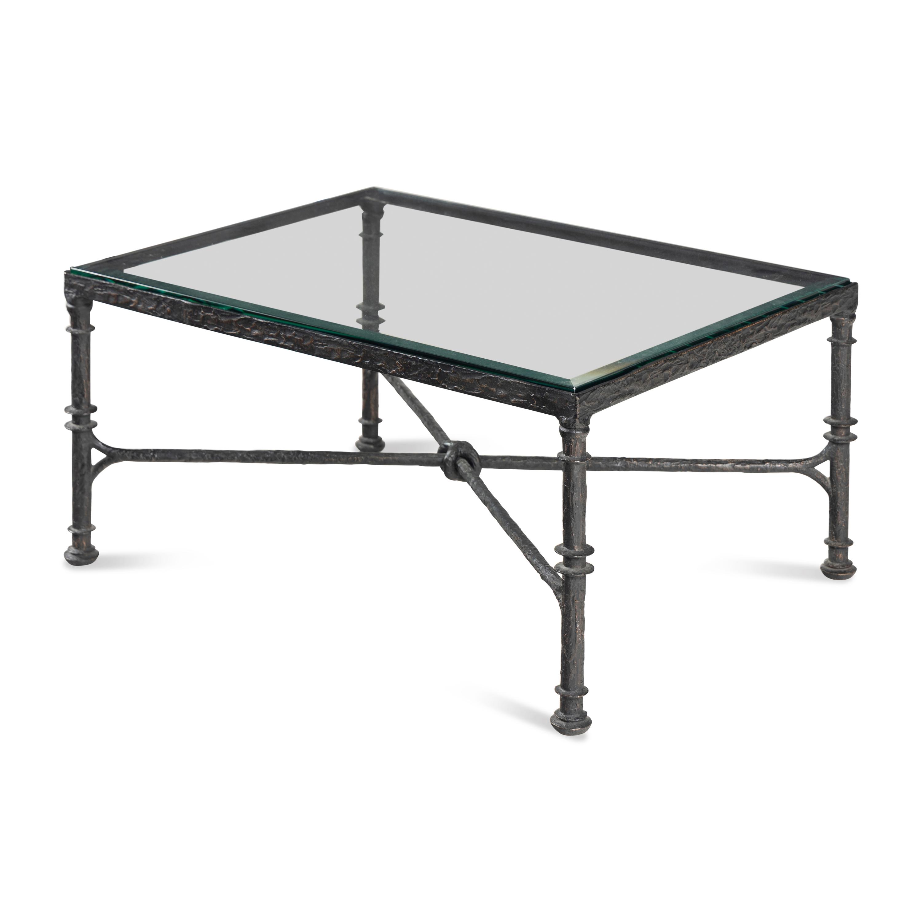 A Bronze and Glass Cocktail Table