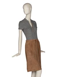Brunello Cucinelli Knit and Suede Dress