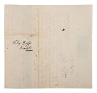 [ENSLAVEMENT & ABOLITION]. Manuscript bill of sale for an 18-year-old enslaved woman named "Harriet." Giles County, Tennessee. 10 October 1840.
