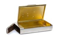A Russian Silver and Guilloche Enamel Cigarette Case, Maker's mark likely Mikail Isokov, St. Petersburg, late 19th century, the lid bea