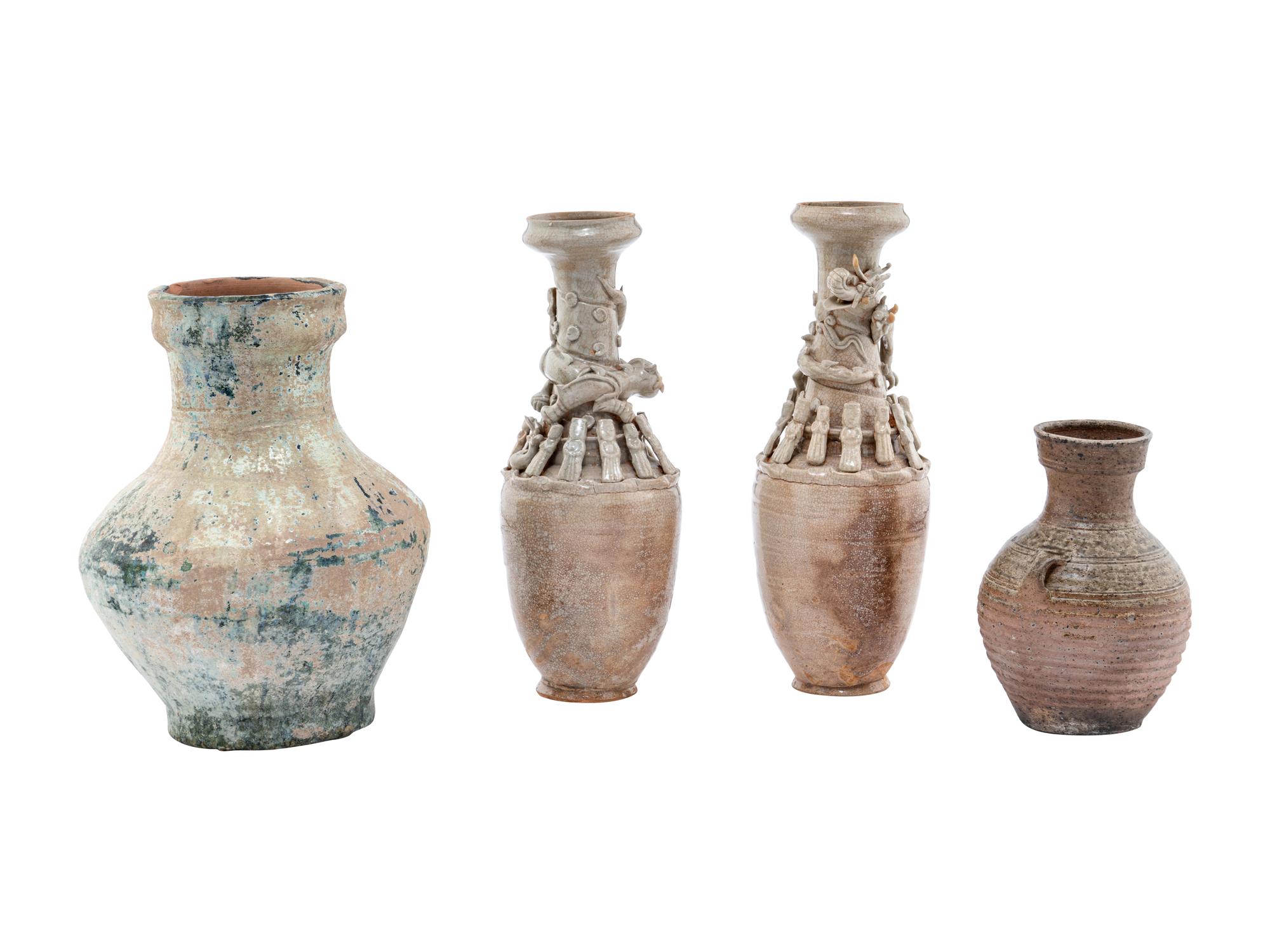 Four Chinese Pottery Funerary Vases