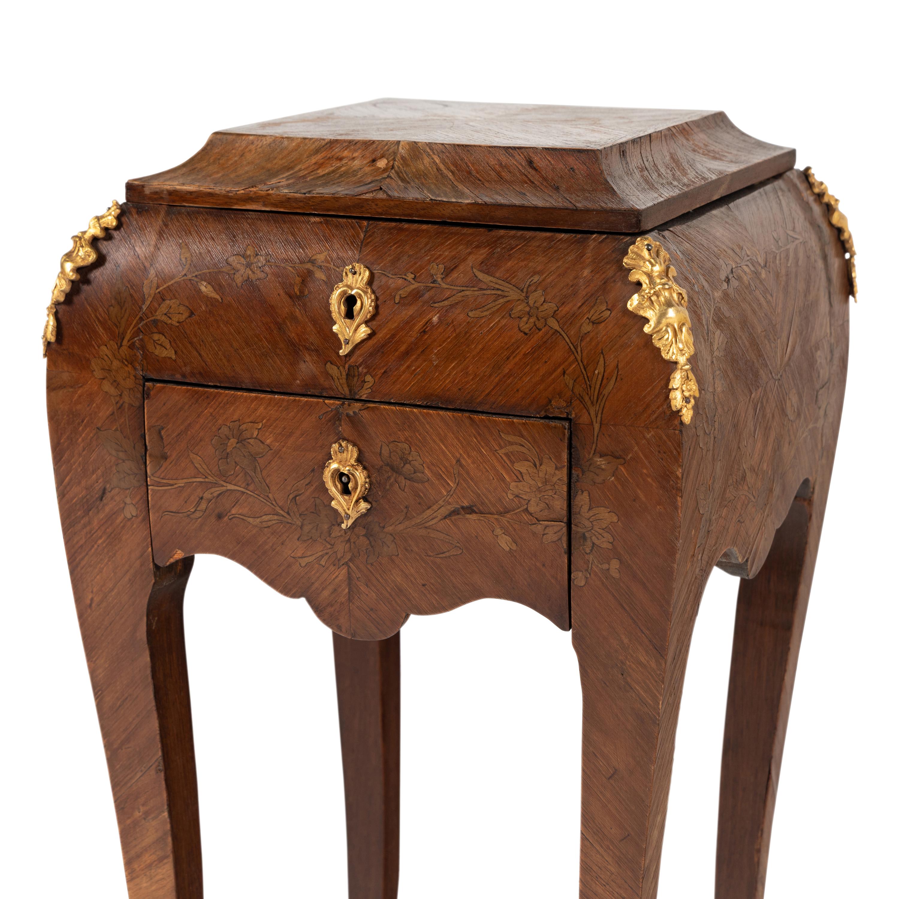 A Louis XV Style Marquetry and Gilt-Bronze Mounted Dressing Table