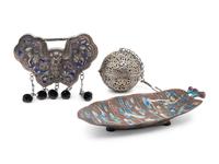 Three Chinese Silver and Metal Articles