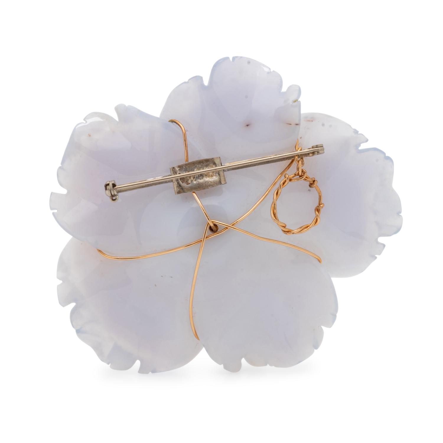 GEMSTONE FLOWER BROOCH