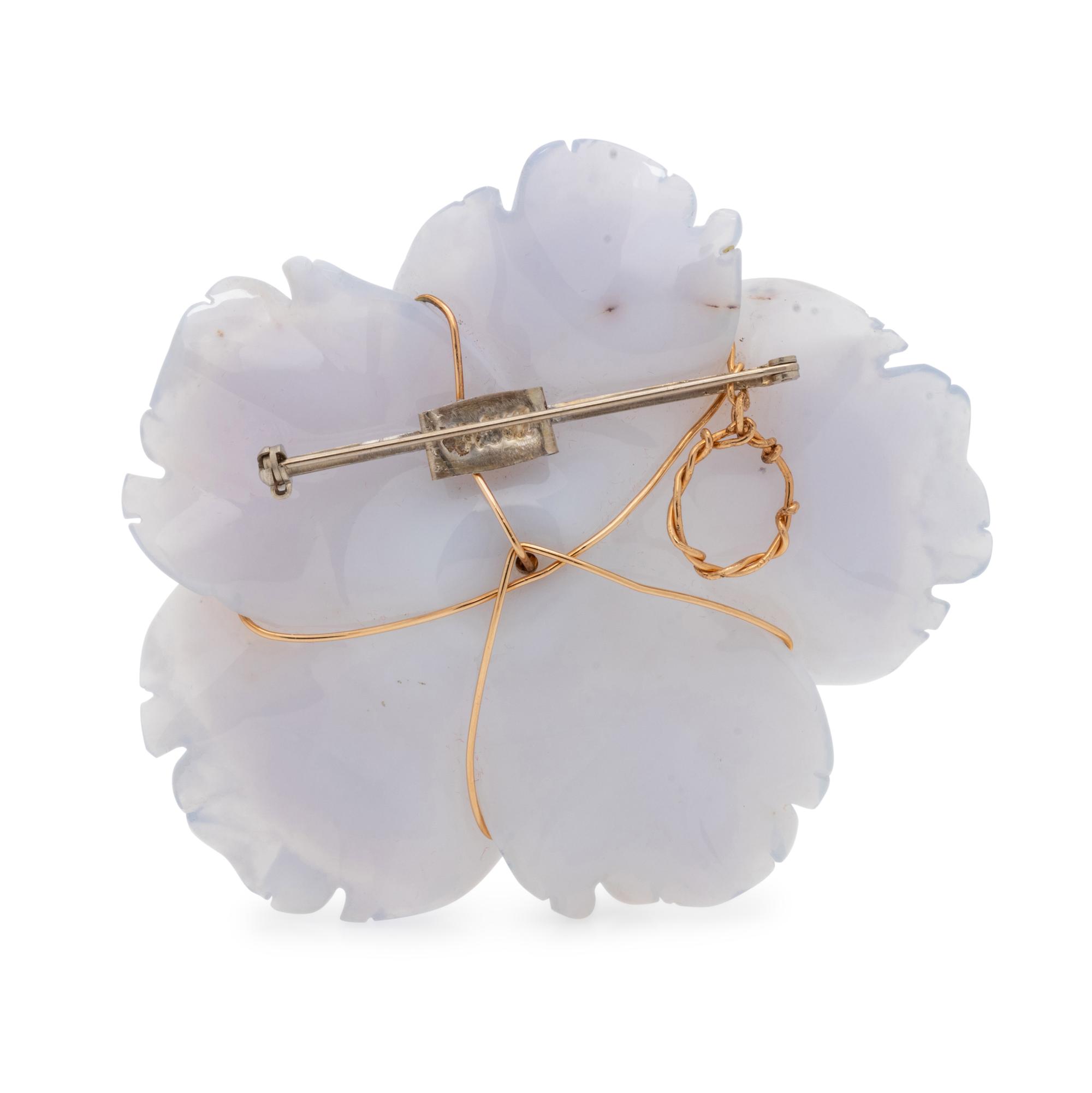 GEMSTONE FLOWER BROOCH