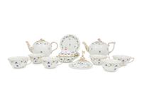 A Herend Porcelain Blue Garland Tea Service