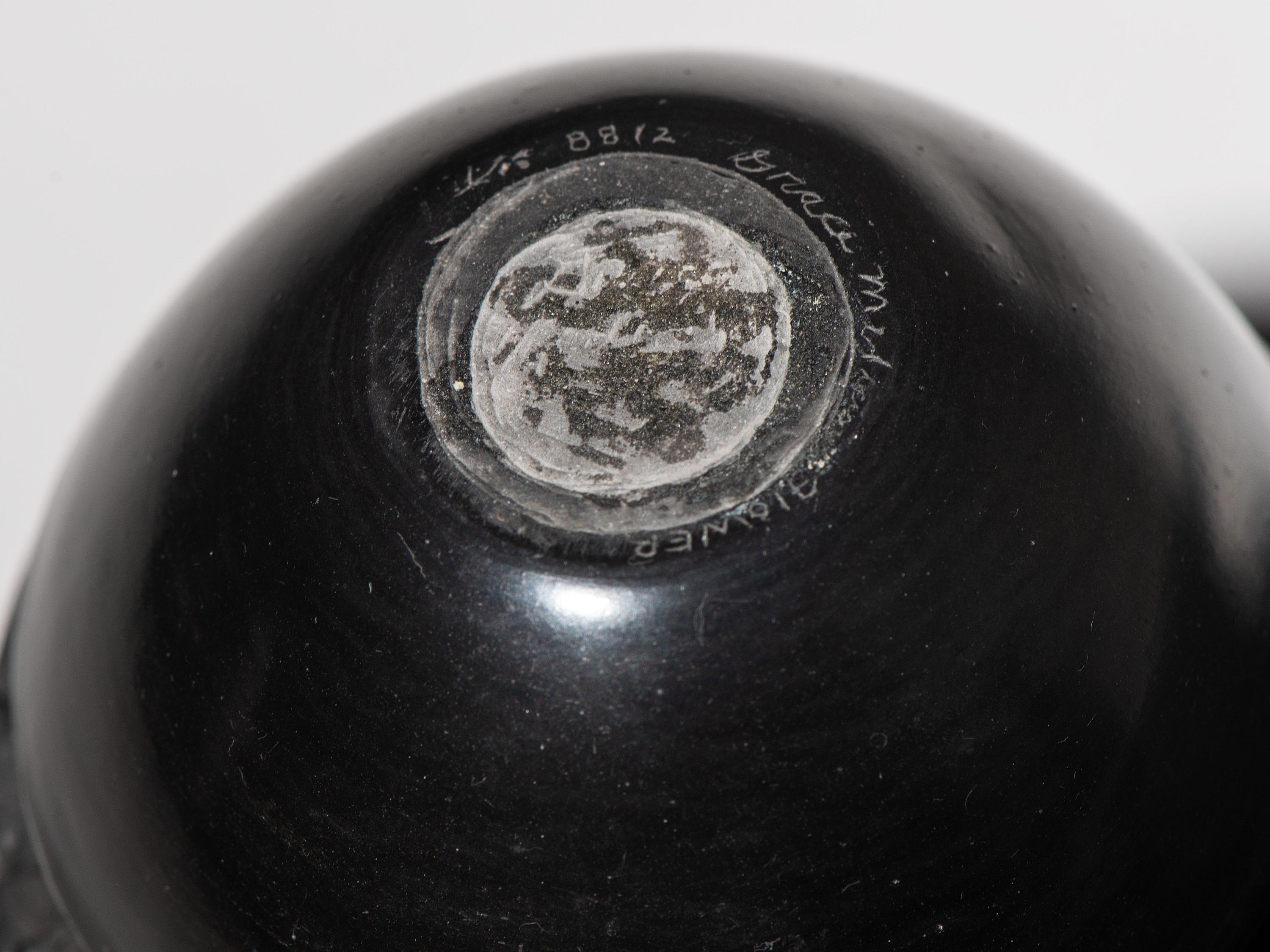 Carved Miniature Blackware Pottery