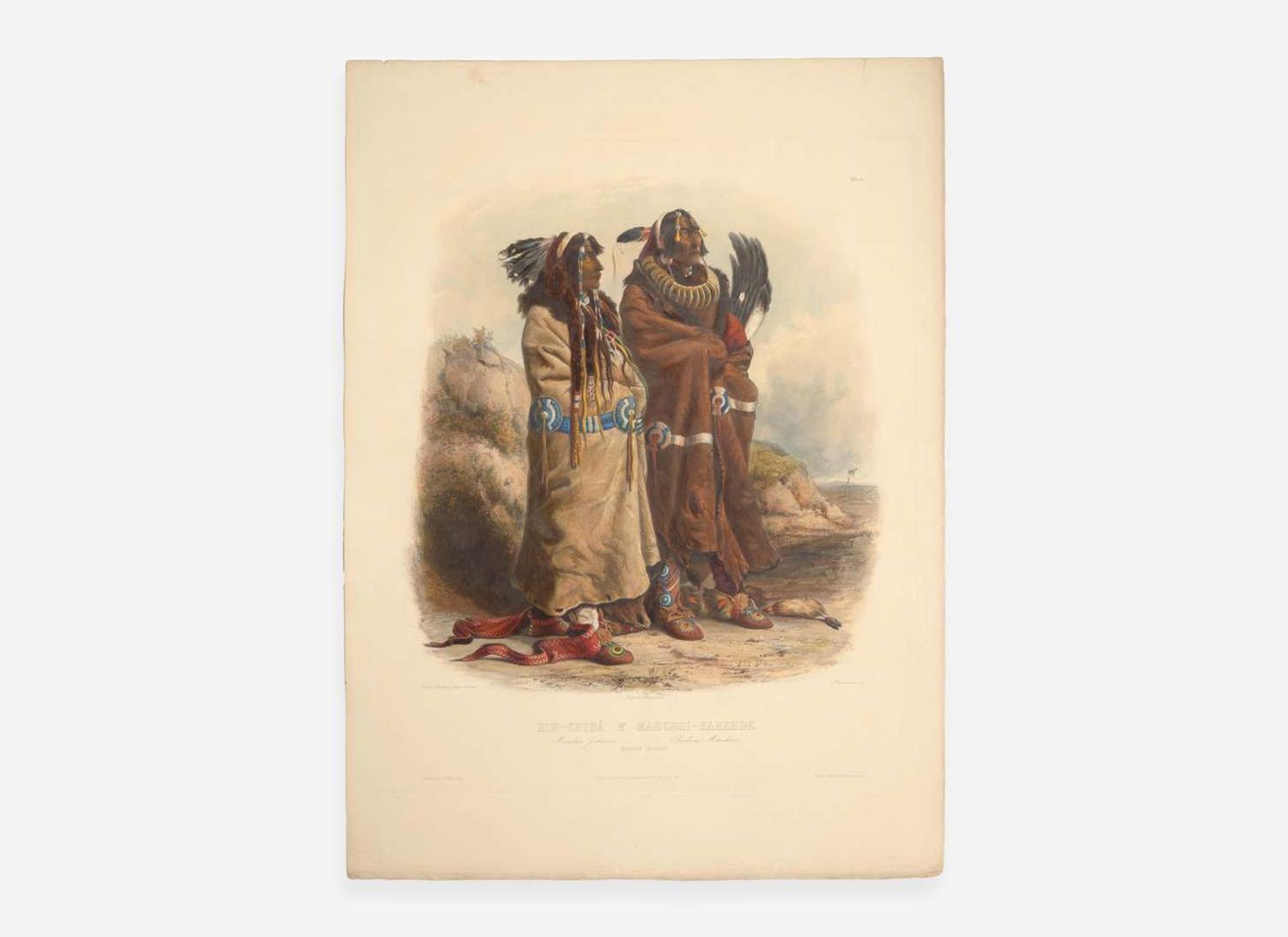 [Native-Americana] Bodmer, Karl: Sih-Chidä & Mahchsi-Karehde. Mandan Indians