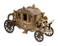 A Silvered and Giltwood Model of a Coach