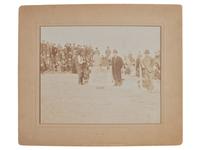 BARRY, David F. (1854-1934), photographer. Photograph of Sitting Bull and Major James McLaughlin at the dedication of the Standing Rock Reservation. North Dakota, ca 1880s.