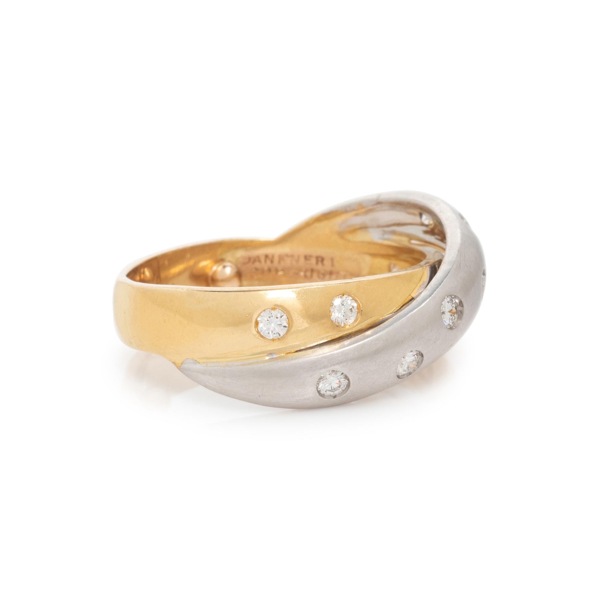 HENRY DANKNER, BICOLOR GOLD AND DIAMOND RING