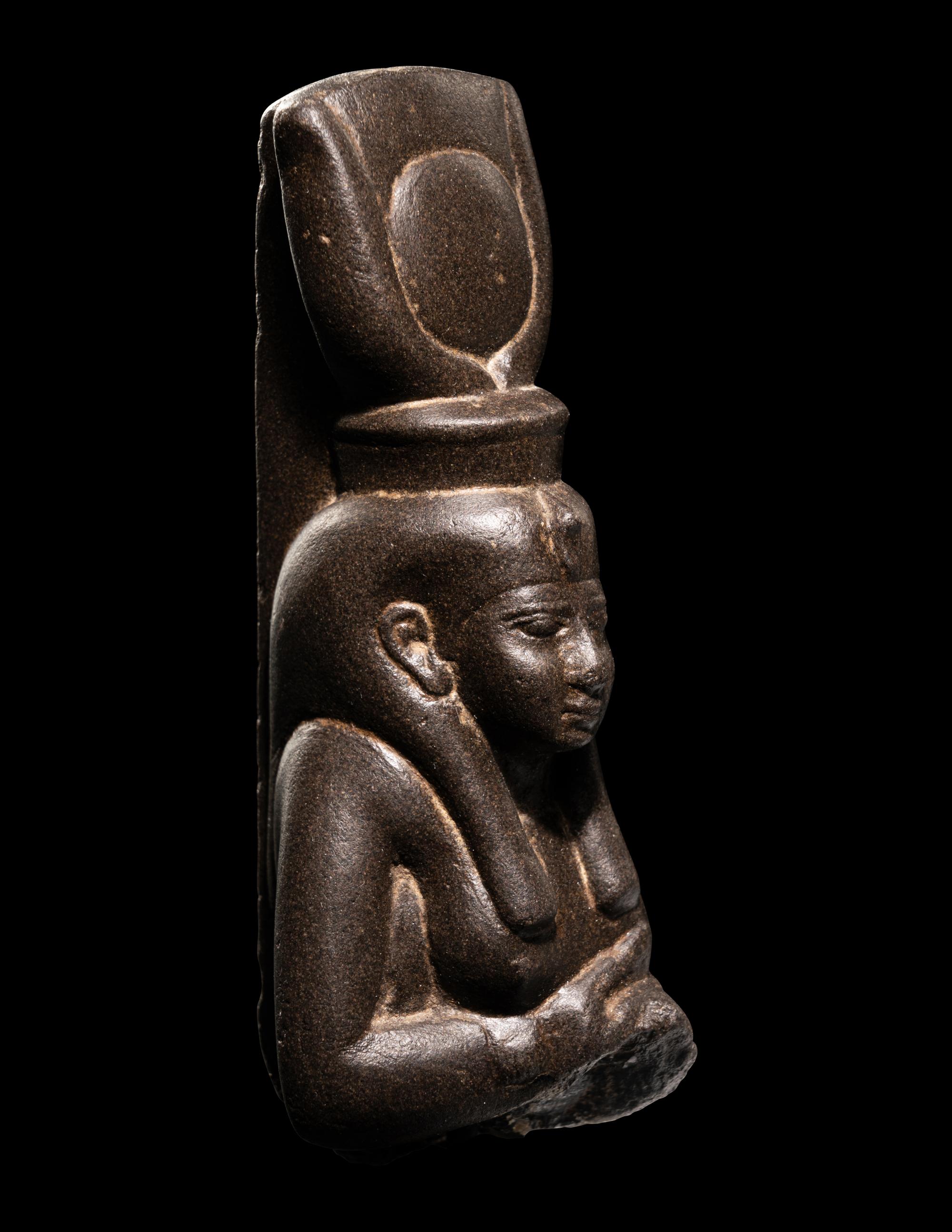 An Egyptian Greywacke Bust of Isis-Hathor