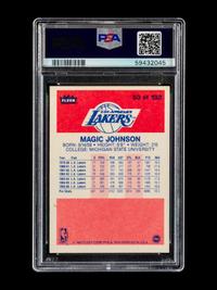 A 1986 Fleer Magic Johnson Basketball Card No. 53 (PSA 8 NM-MT)