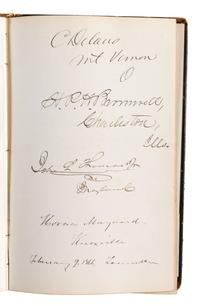 [CIVIL WAR] -- [RECONSTRUCTION]. Autograph album containing signatures of politicians in the 39th Congress and military officers collected by Mrs. Josephine Lee Darling, wife of New York Congressman William A. Darling.