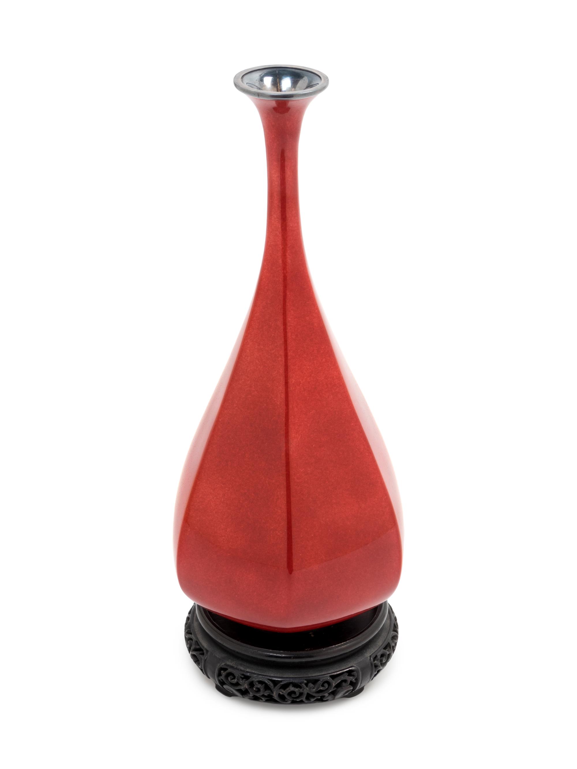 A Red Cloisonné Vase