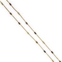 Mish, Yellow Gold, Tiger's Eye Quartz, and Diamond Necklace