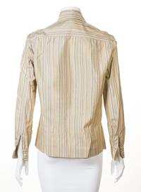 An Hermes Silk Striped Blouse, Size 42.