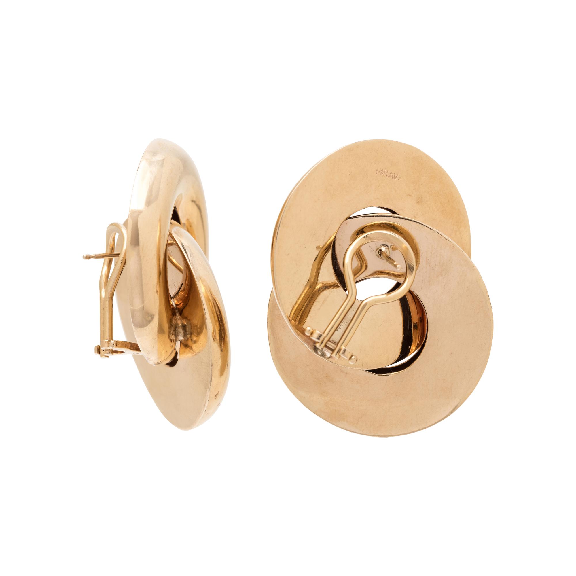 YELLOW GOLD EARCLIPS