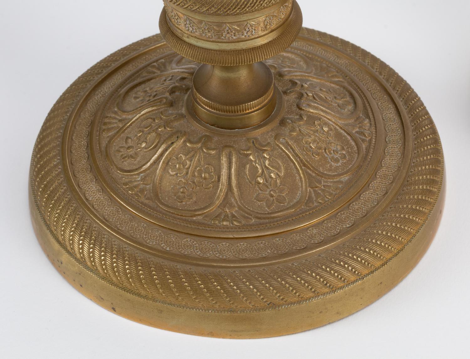 Two Pairs of Charles X Style Gilt Metal Candlesticks