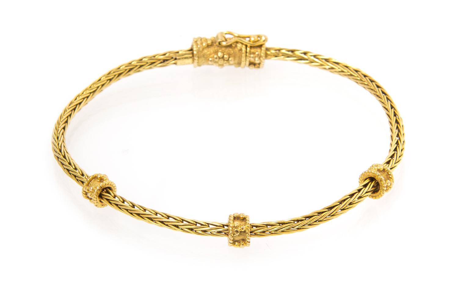 A 14 Karat Yellow Gold Bracelet, 5.80 dwts.